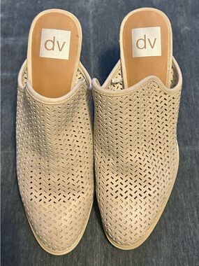 DV by Dolce Vita Taupe Perforated Slip-On Mules